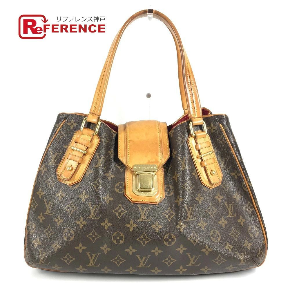 Louis Vuitton Monogram Greet Bag Tote Shoulder Canvas Brown